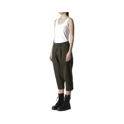 Cotton Slab Garment Dyeing Cuffed Hem Sarrouel Pants