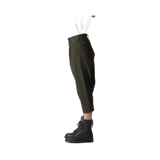 Cotton Slab Garment Dyeing Cuffed Hem Sarrouel Pants