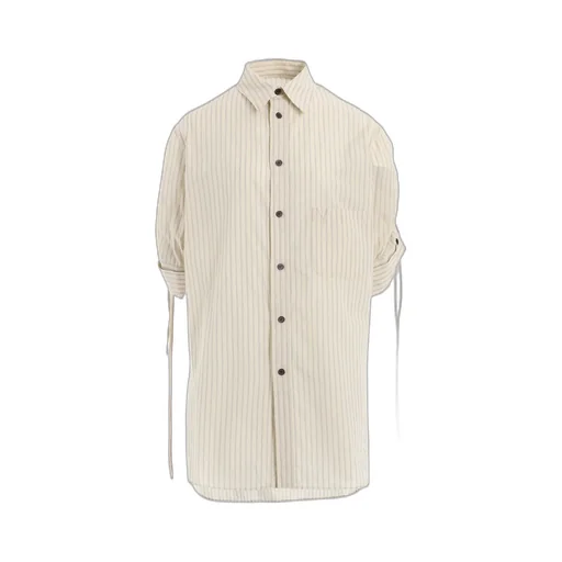 Dobby Stripe Shirring Sleeve Shirt