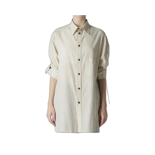 Dobby Stripe Shirring Sleeve Shirt