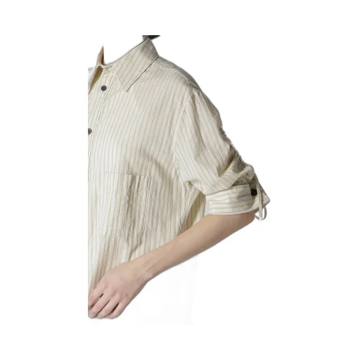 Dobby Stripe Shirring Sleeve Shirt