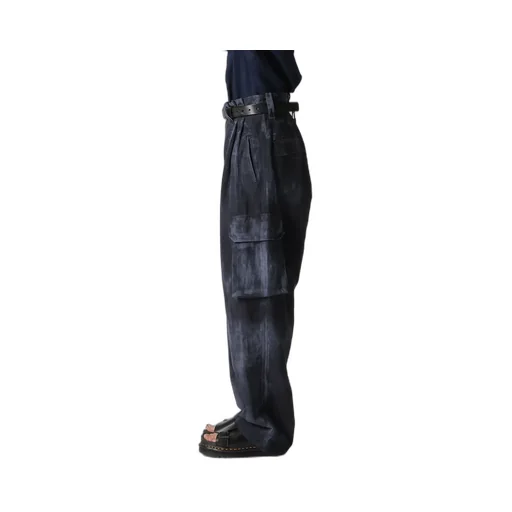 Indigo Heather Chambray Cargo Pants