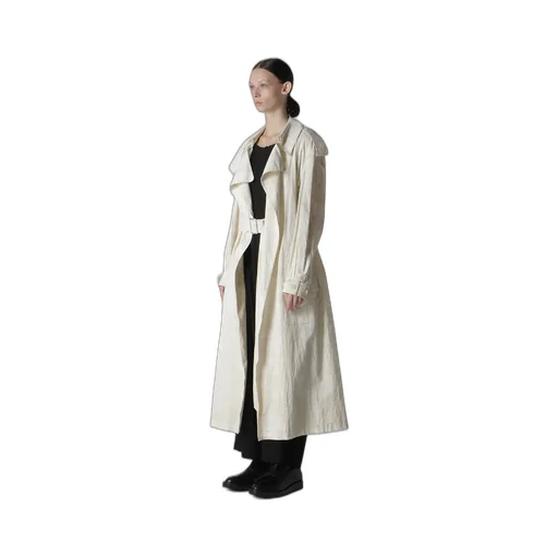 Cotton Linen Dump Rooler Printing Trench Coat