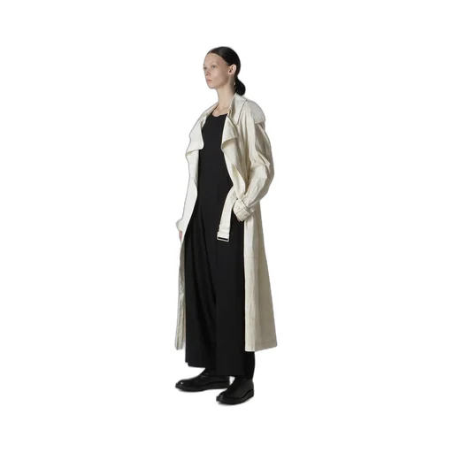 Cotton Linen Dump Rooler Printing Trench Coat
