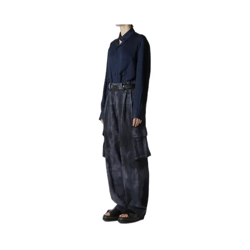 Indigo Heather Chambray Cargo Pants