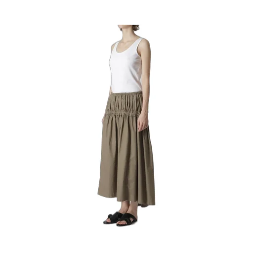 Cotton Dungaree Gathered Tail Skirt