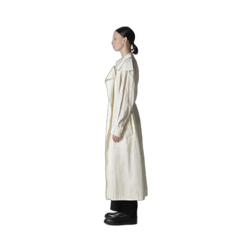 Cotton Linen Dump Rooler Printing Trench Coat