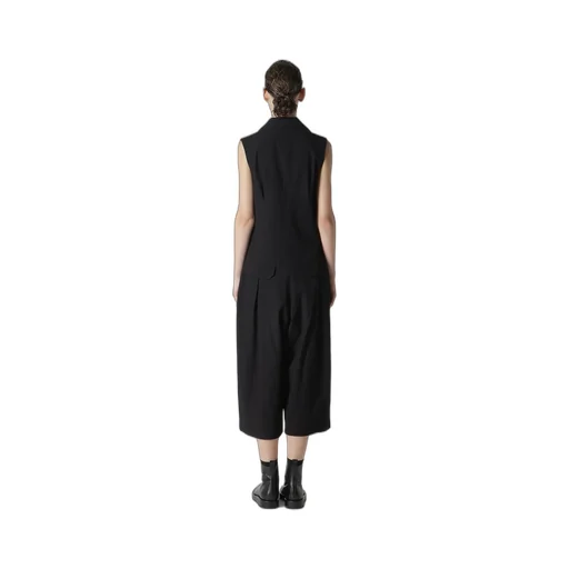Cotton Linen Dump Zip Tucked Jump Suit