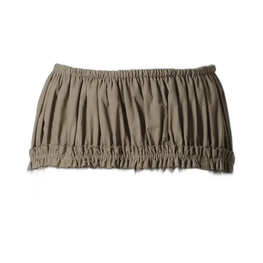 Cotton Dungaree Gathered Tail Skirt