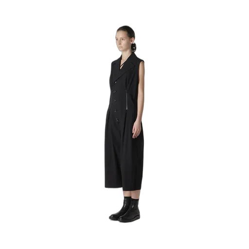 Cotton Linen Dump Zip Tucked Jump Suit