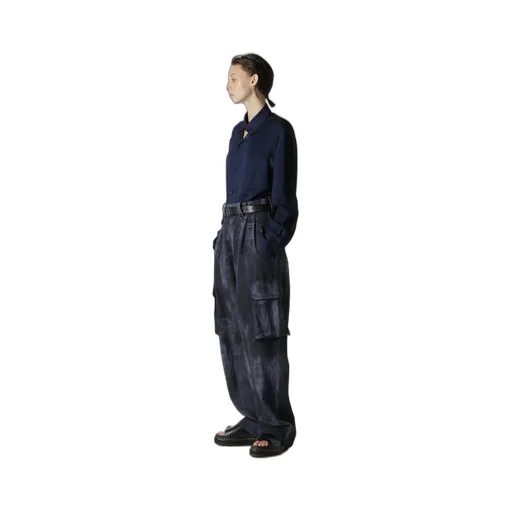 Indigo Heather Chambray Cargo Pants