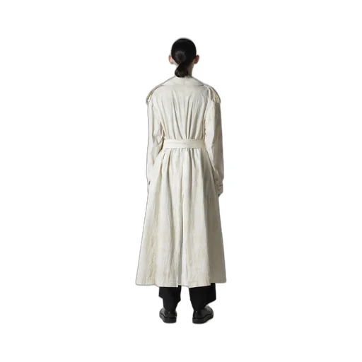 Cotton Linen Dump Rooler Printing Trench Coat