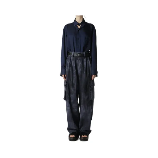 Indigo Heather Chambray Cargo Pants