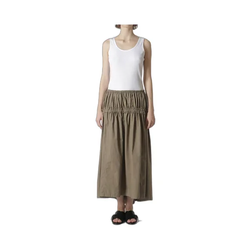 Cotton Dungaree Gathered Tail Skirt