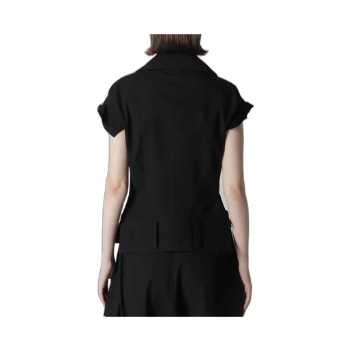 Cotton Twill Untrimmed Sleeve Moto Jacket