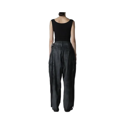 Cotton Linen Dump Rooler Printing Cargo Pants