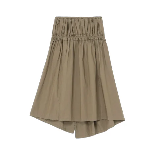 Cotton Dungaree Gathered Tail Skirt