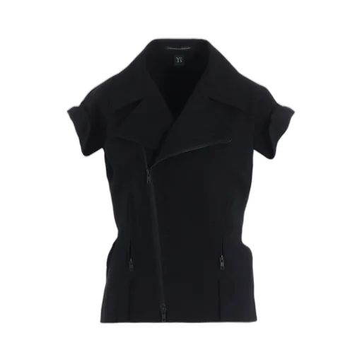 Cotton Twill Untrimmed Sleeve Moto Jacket