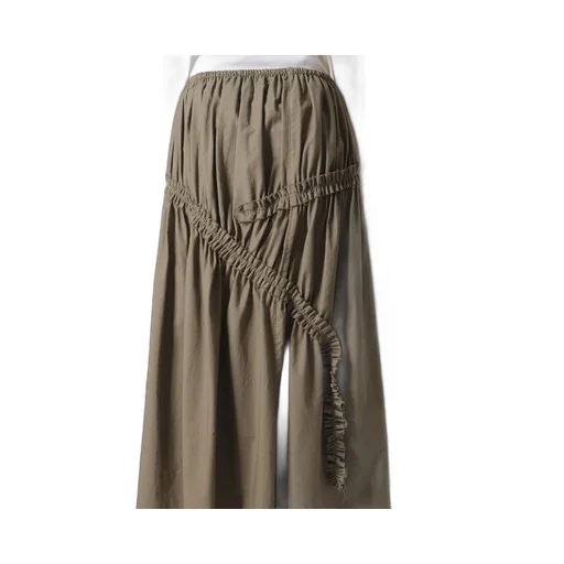 Cotton Dungaree Gathered Tail Skirt