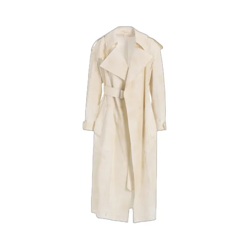 Cotton Linen Dump Rooler Printing Trench Coat