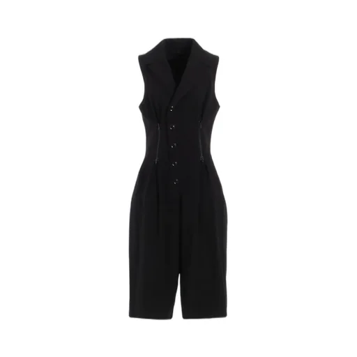 Cotton Linen Dump Zip Tucked Jump Suit