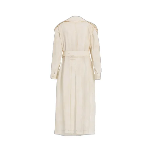 Cotton Linen Dump Rooler Printing Trench Coat