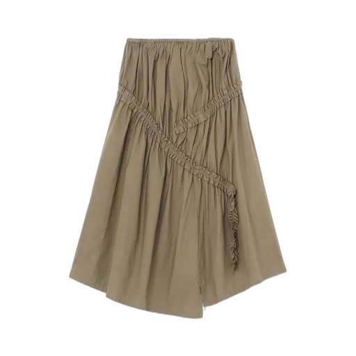 Cotton Dungaree Gathered Tail Skirt
