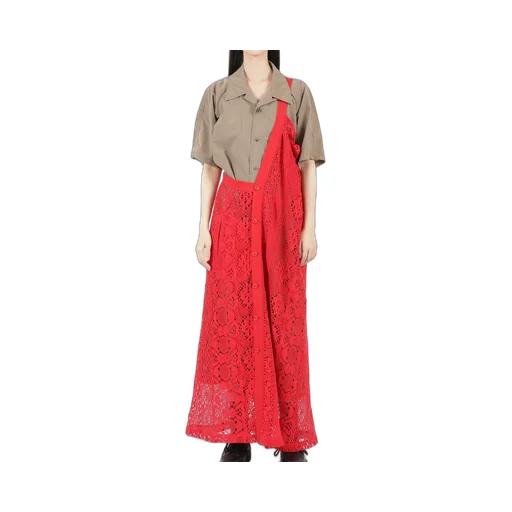 Patched Torchon Lace Single Strap Dress