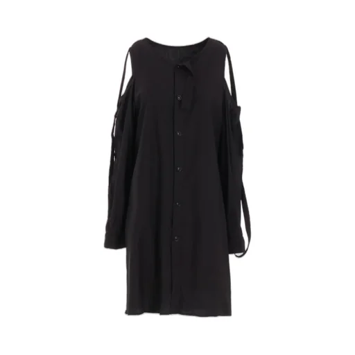 Cotton Typewriter Open Shoulder Blouse