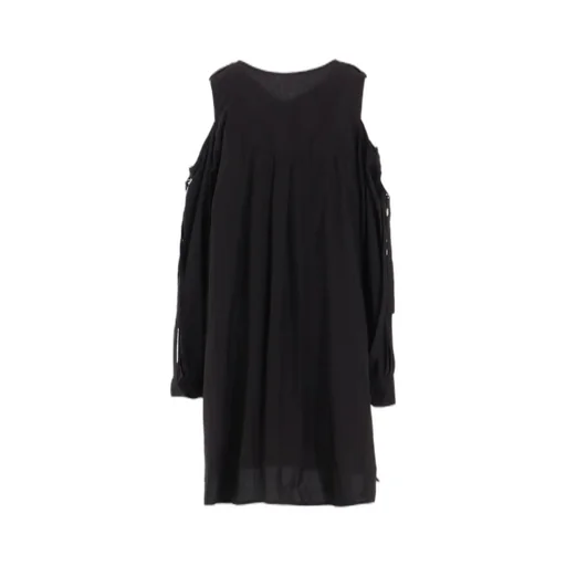 Cotton Typewriter Open Shoulder Blouse