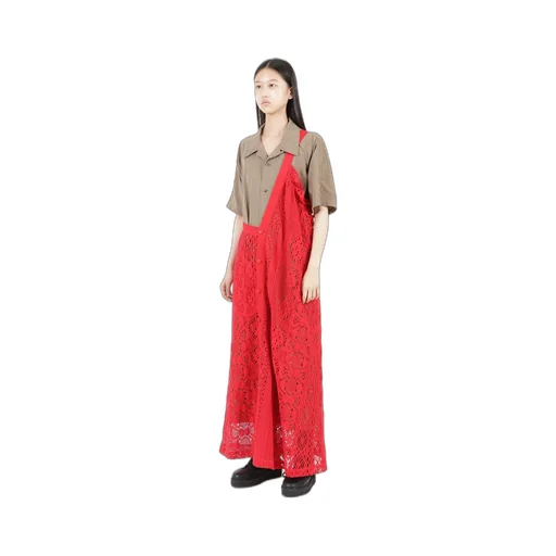 Patched Torchon Lace Single Strap Dress