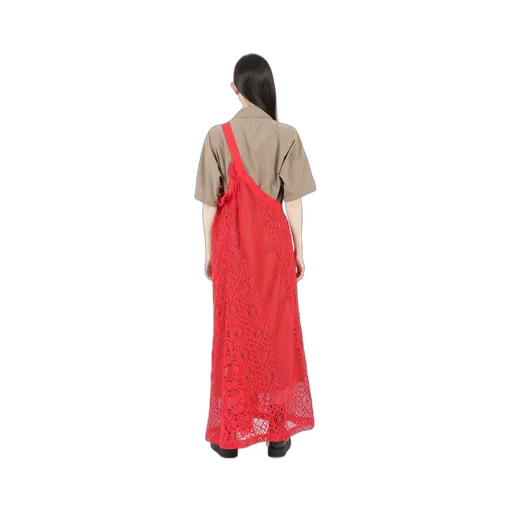 Patched Torchon Lace Single Strap Dress
