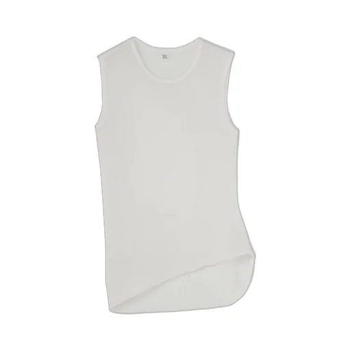 Cotton Faux Linen Knit Asymme Tank Top
