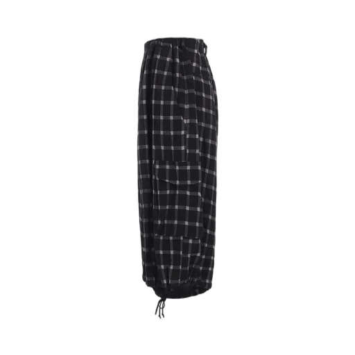 Cotton Cupro Plaid Pants