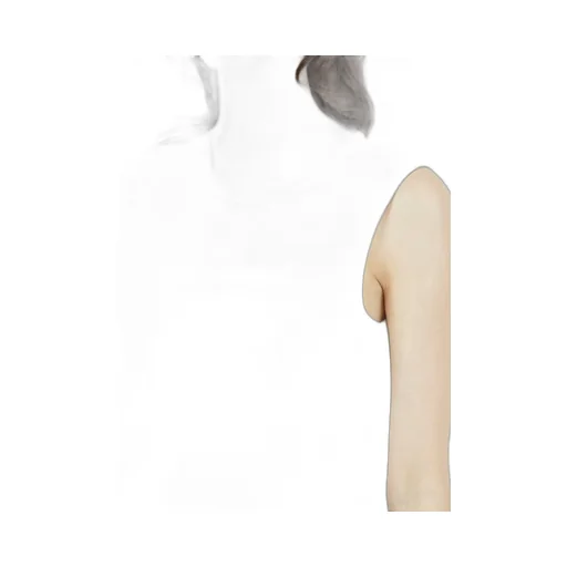 Cotton Faux Linen Knit Asymme Tank Top