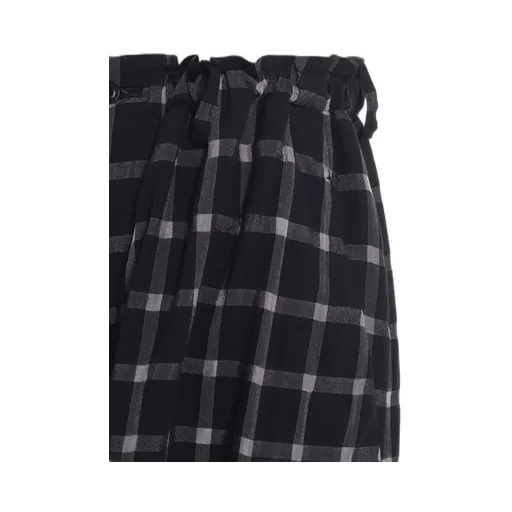 Cotton Cupro Plaid Pants