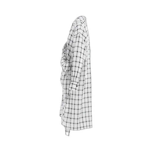 Cotton Cupro Plaid Shirt Dress