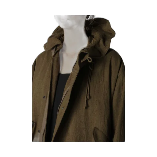 Cotton/Linen Mole Skin Random Drawing Printed Parka