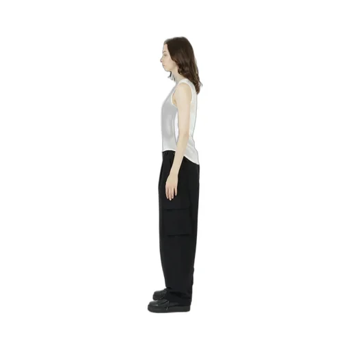 Cotton Faux Linen Knit Asymme Tank Top