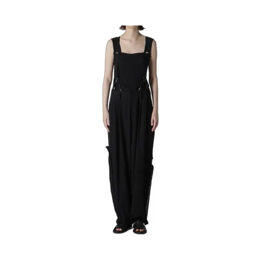 Cotton Flax Viyella Crochet Suspender Pants