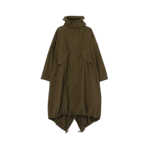 Cotton/Linen Mole Skin Random Drawing Printed Parka