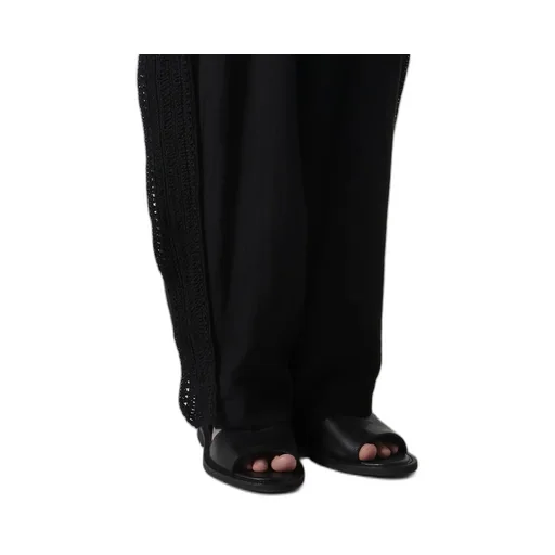 Cotton Flax Viyella Crochet Suspender Pants
