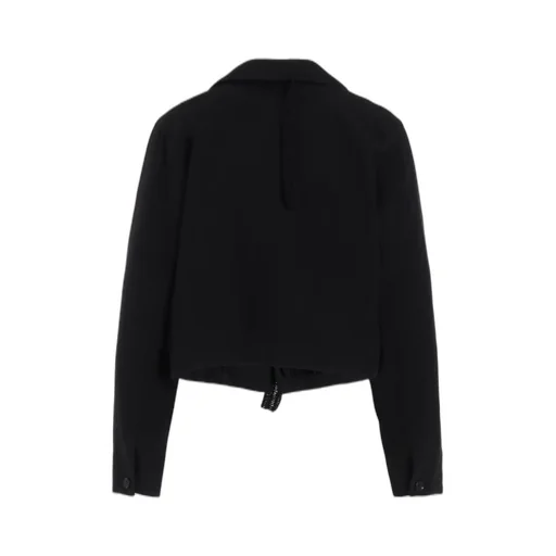 Cotton Flax Viyella Crochet 3-Button Blouson