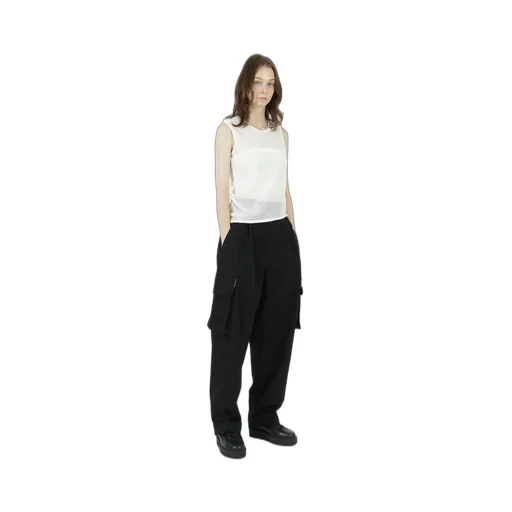 Cotton Faux Linen Knit Asymme Tank Top