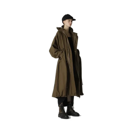 Cotton/Linen Mole Skin Random Drawing Printed Parka
