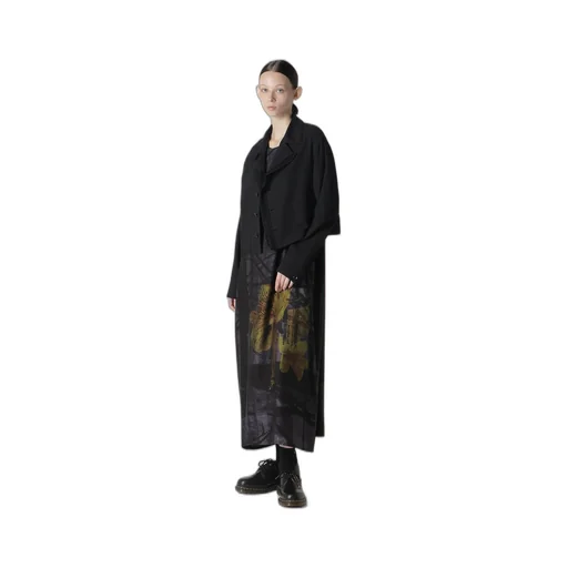 Cotton Flax Viyella Crochet 3-Button Blouson