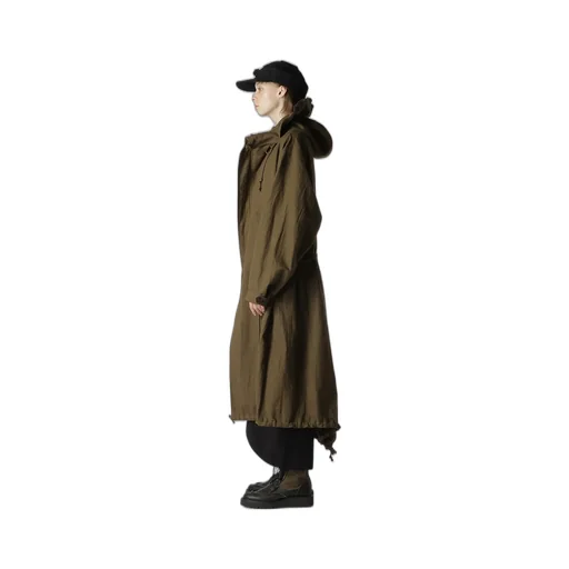 Cotton/Linen Mole Skin Random Drawing Printed Parka