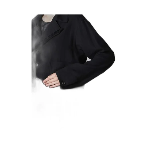 Cotton Flax Viyella Crochet 3-Button Blouson