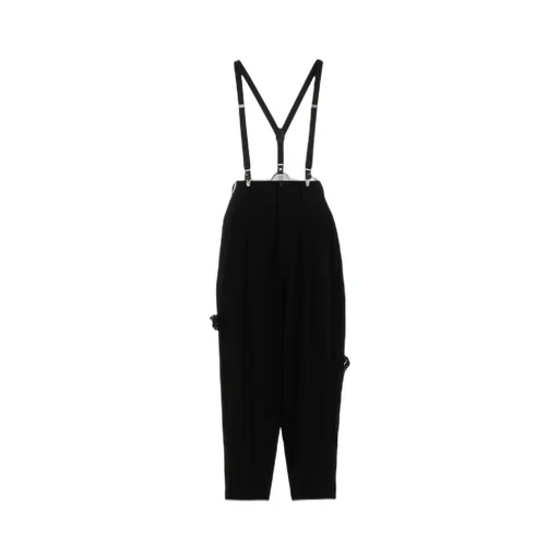 Cotton Flax Viyella Crochet Suspender Pants