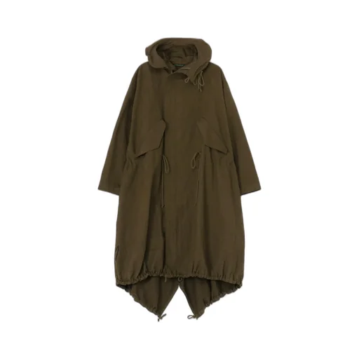 Cotton/Linen Mole Skin Random Drawing Printed Parka